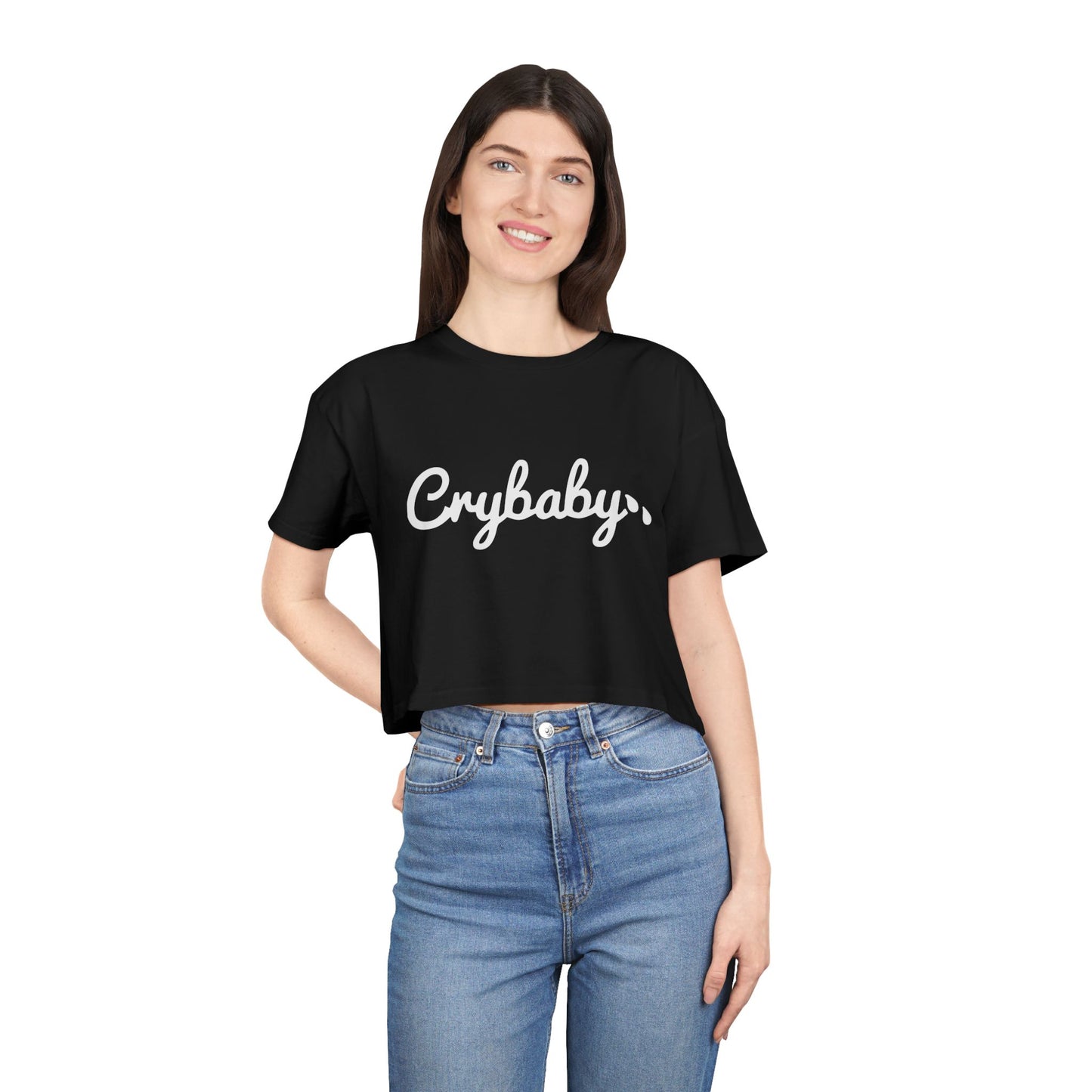 Crop Tee - "Crybaby" Black Top