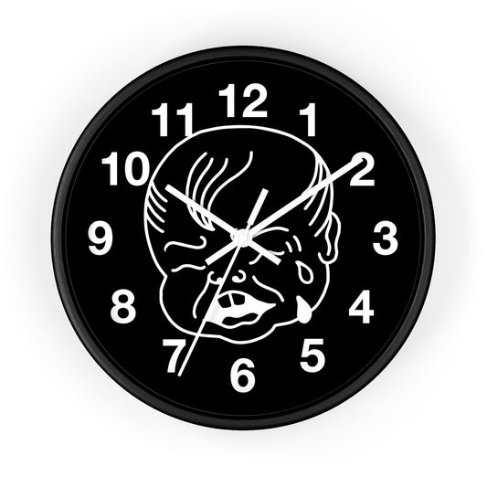 Vintage-Inspired Baby Face Wall Clock | Unique Black Design
