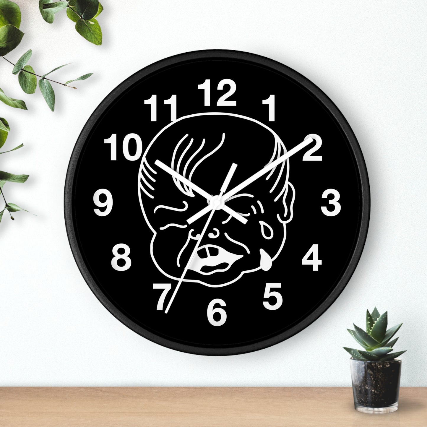Vintage-Inspired Baby Face Wall Clock | Unique Black Design